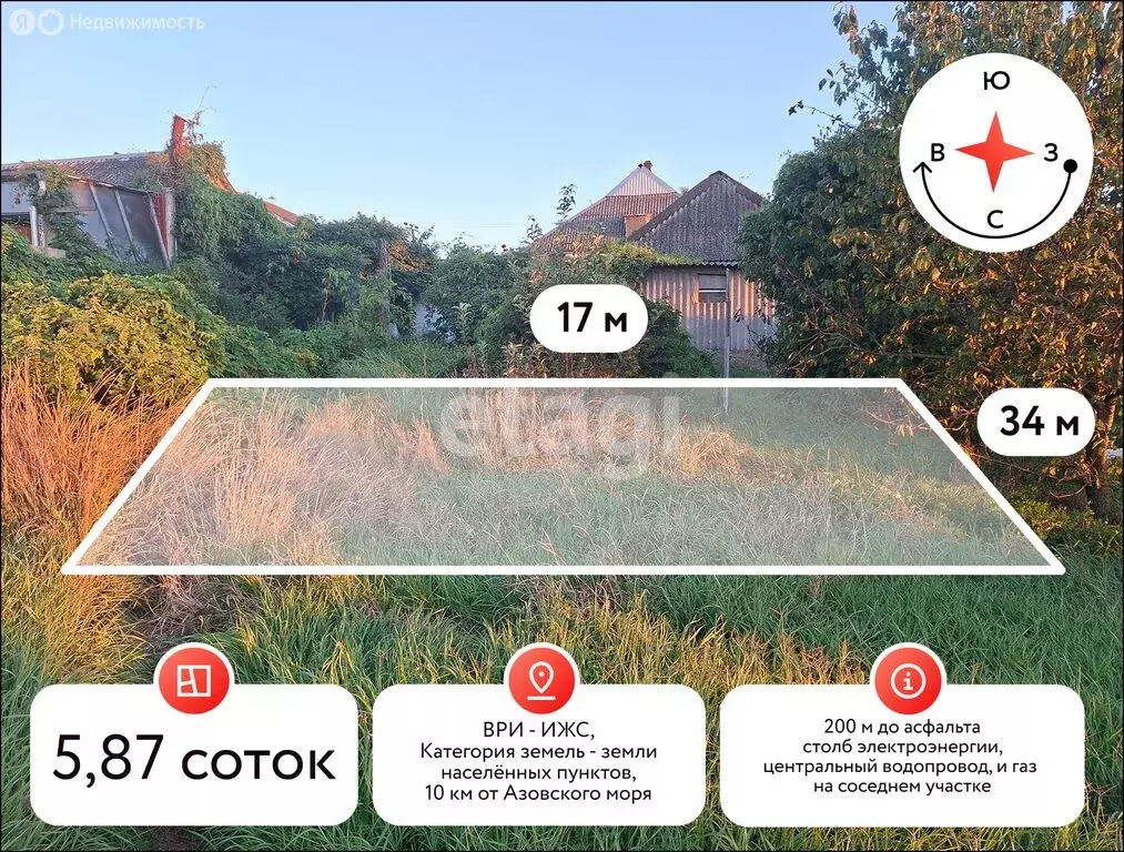 Участок в Темрюк, улица Калинина (5.87 м) - Фото 1