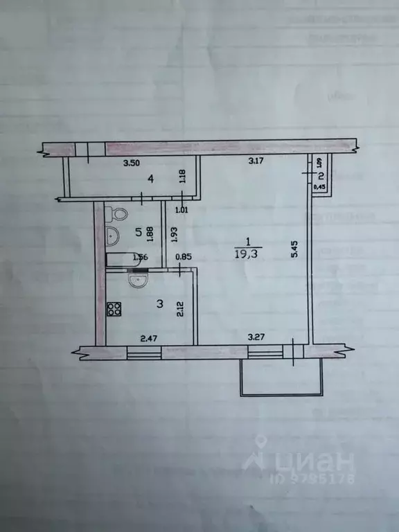 1-к кв. Татарстан, Казань ул. Академика Королева, 4 (32.0 м) - Фото 2