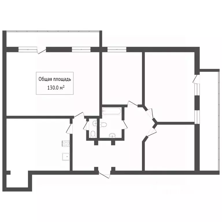 4-к кв. Томская область, Томск ул. Кулева, 4 (114.0 м) - Фото 1