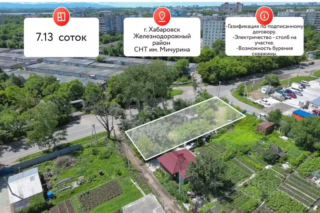 Участок в Хабаровский край, Хабаровск ул. Мичурина-1, 1 (6.3 сот.) - Фото 2