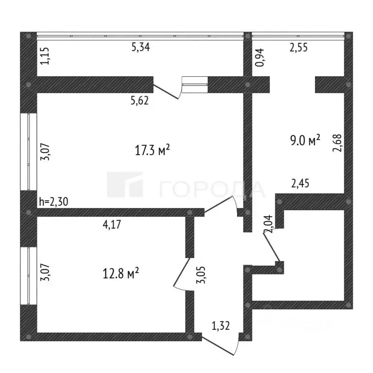 2-к кв. Кемеровская область, Новокузнецк ул. Кирова, 101А (48.6 м) - Фото 2