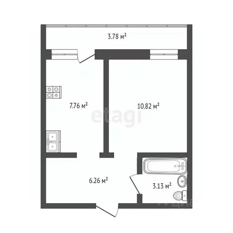 1-к кв. Тюменская область, Тюмень бул. Бориса Щербины, 16 (28.0 м) - Фото 2