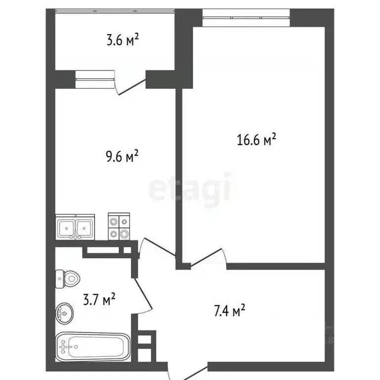 1-к кв. Ростовская область, Батайск ул. Максима Горького, 111к2 (40.0 ... - Фото 2