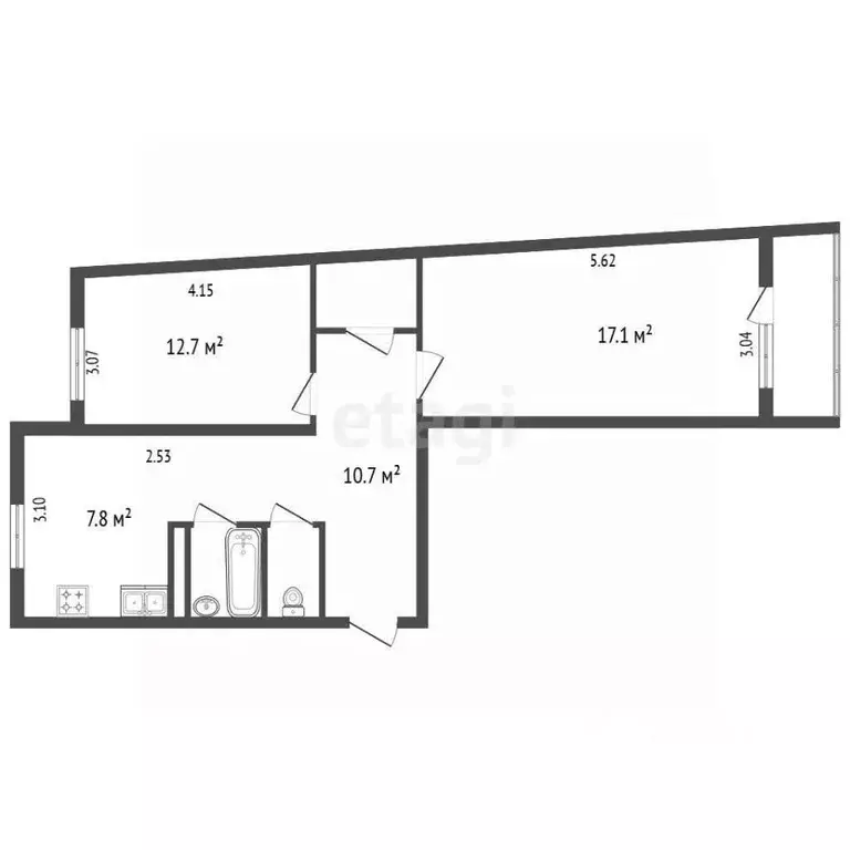 2-к кв. Ленинградская область, Гатчина ул. Авиатриссы Зверевой, 1/8 ... - Фото 1