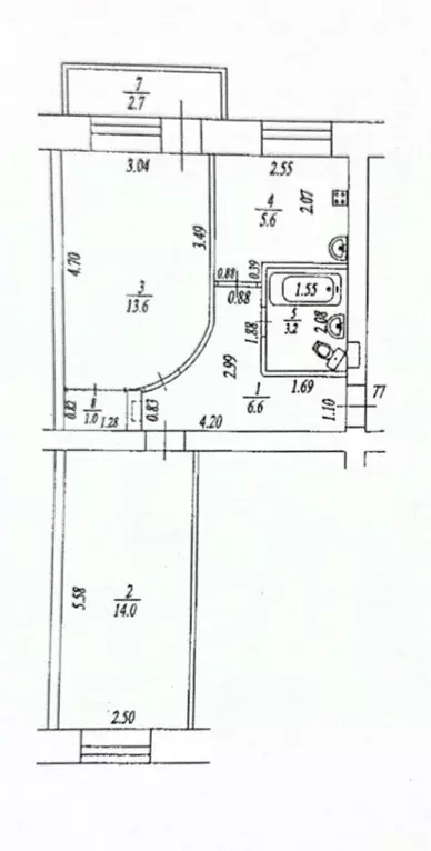 2-к кв. Башкортостан, Уфа Кольцевая ул., 6 (44.0 м) - Фото 1