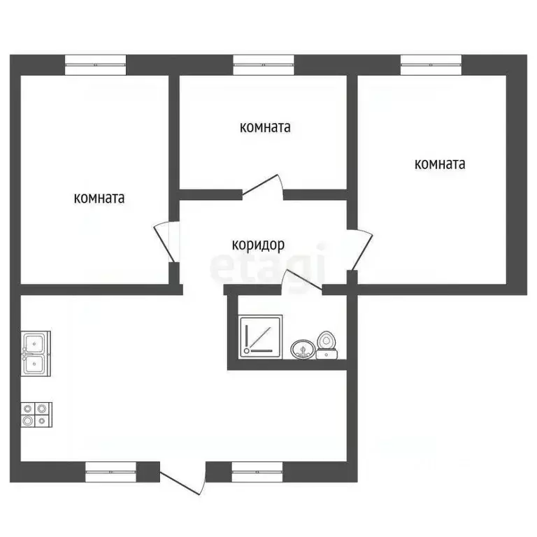 Комната Ростовская область, Ростов-на-Дону пер. Журавлева, 34 (27.0 м) - Фото 2