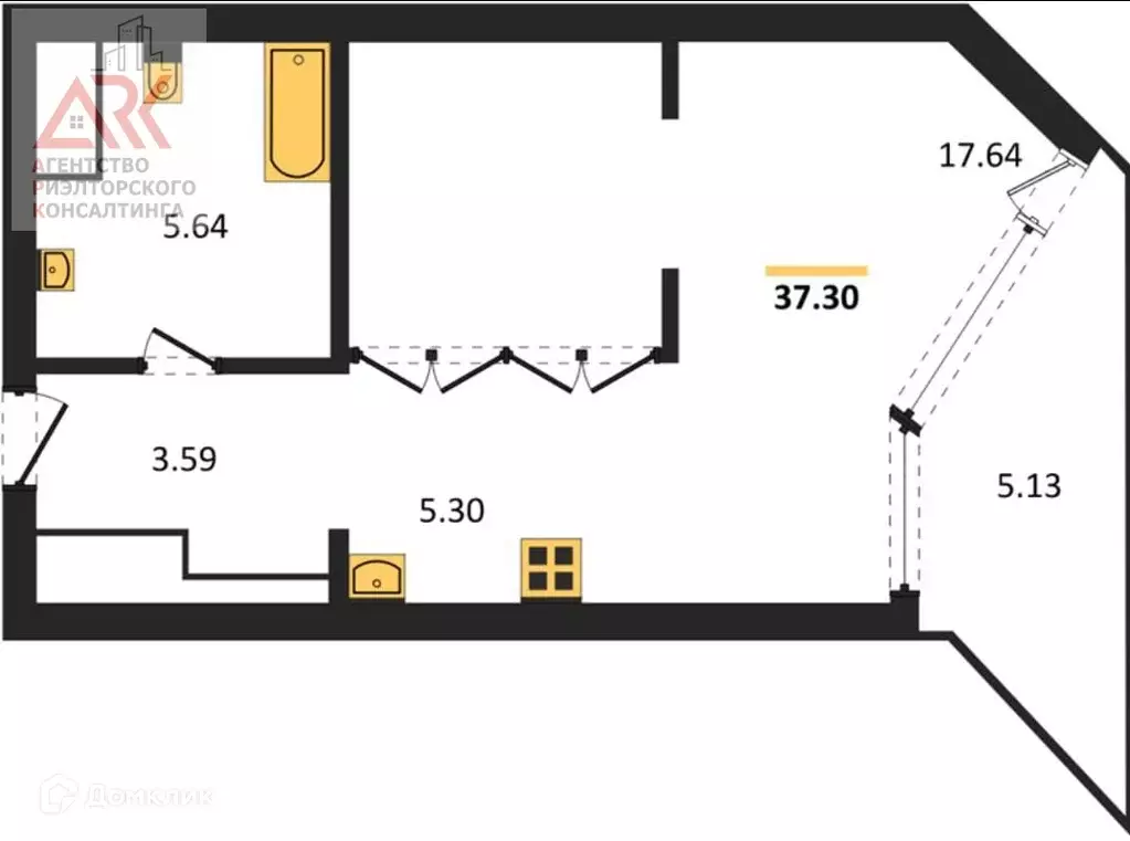 Продаётся квартира-студия, 37.3 м - Фото 1
