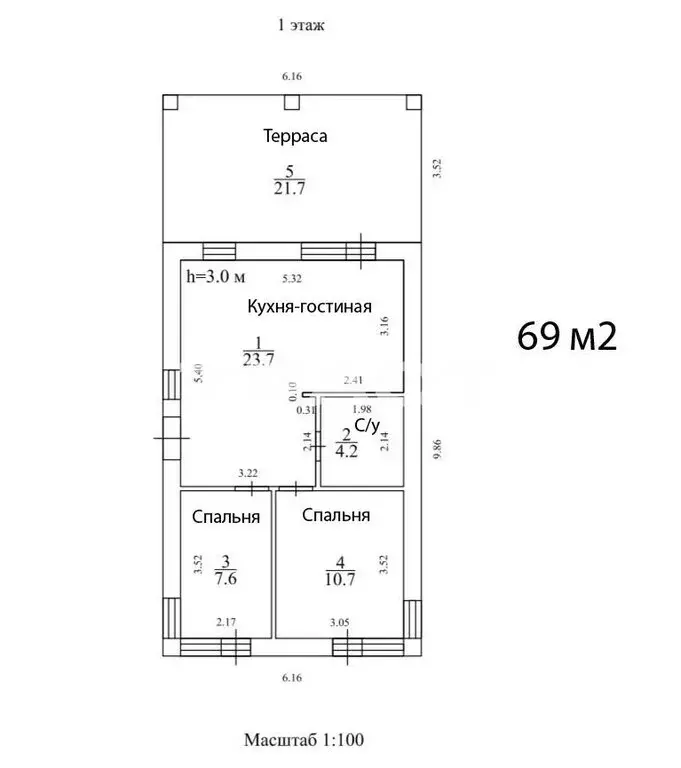 Дом в Медовка, улица Полковника Зайцева, 109 (69 м) - Фото 1