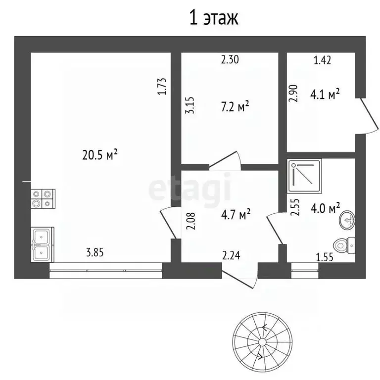 Дом в Крым, Евпатория ул. Просмушкиных, 32Б (220 м) - Фото 1