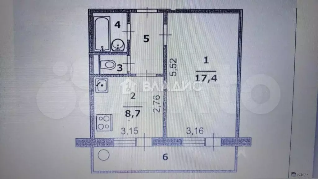 1-к. квартира, 35,7 м, 6/10 эт. - Фото 0