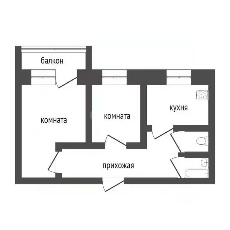 2-к кв. Курганская область, Курган ул. Урицкого, 29 (48.0 м) - Фото 2