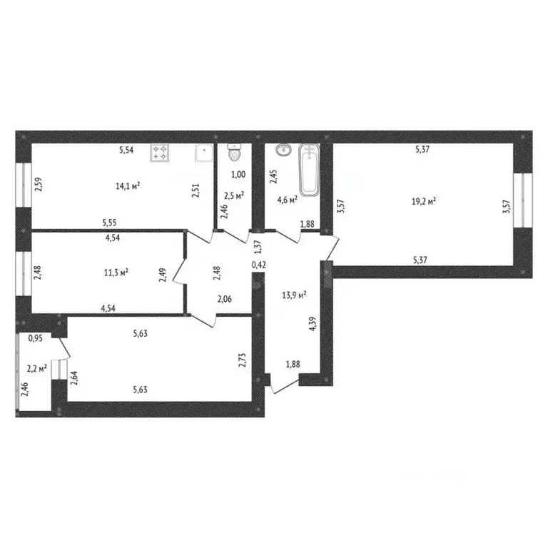 3-к кв. Башкортостан, Уфа ул. Геологов, 53 (80.7 м) - Фото 2