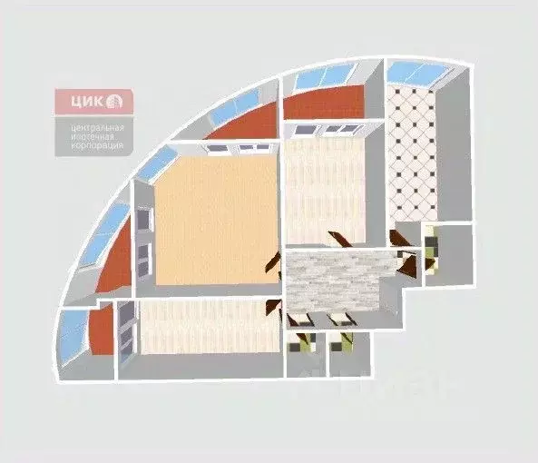 3-к кв. Рязанская область, Рязань ул. Чкалова, 1к4 (102.9 м) - Фото 2