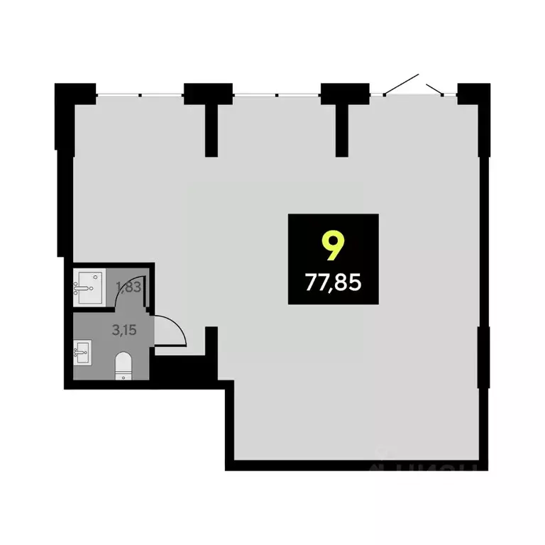Офис в Тюменская область, Тюмень ул. Андрея Приказнова, 2 (78 м) - Фото 1