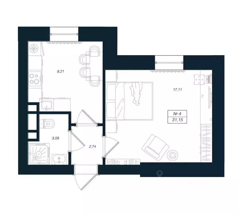 1-к кв. Ленинградская область, Выборгский район, Рощино пгт ул. ... - Фото 1