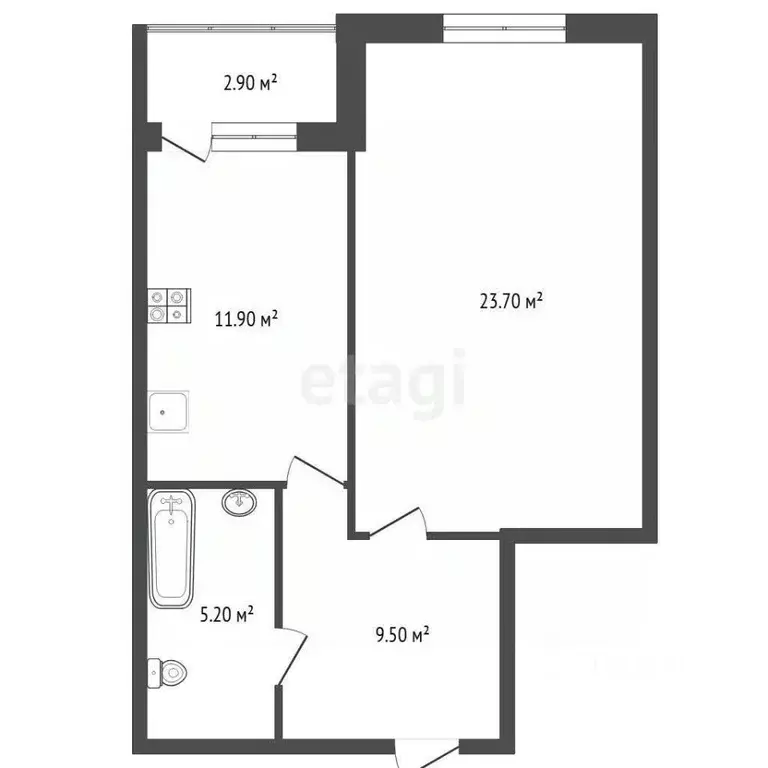 1-к кв. Тюменская область, Тюмень ул. Вересковая, 11 (49.5 м) - Фото 1