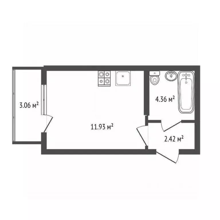 Студия Воронежская область, Воронеж ул. Независимости, 78к1 (23.5 м) - Фото 2