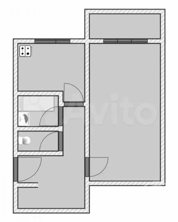 1-к. квартира, 36 м, 2/5 эт. - Фото 0