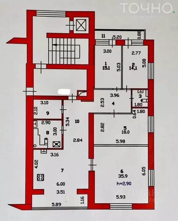 4-к кв. Пензенская область, Пенза ул. Куйбышева, 18А (158.4 м) - Фото 1