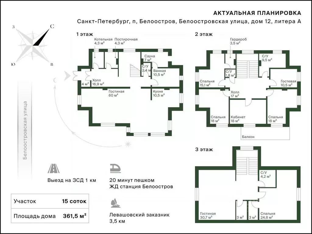 Дом в Санкт-Петербург пос. Белоостров, Белоостровская ул., 12 (362 м) - Фото 2