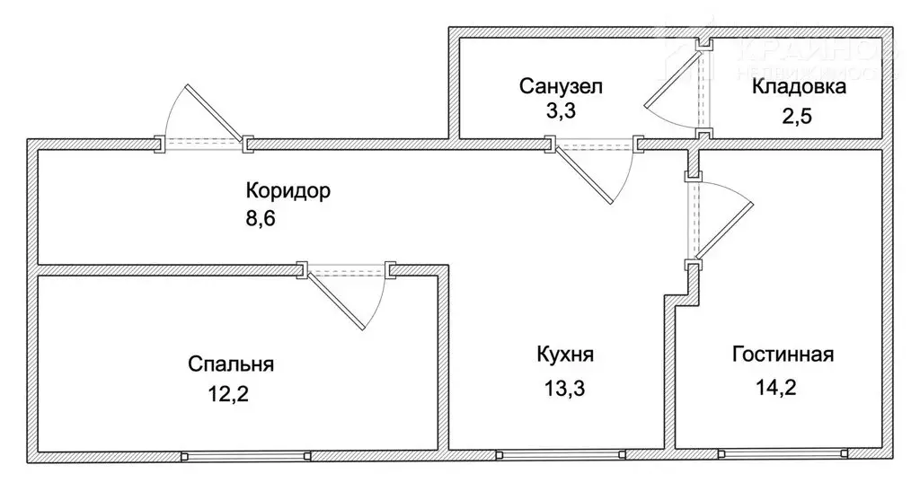 2-комнатная квартира: посёлок Орлов Лог, Шахтёрская улица, 6А (54.1 м) - Фото 1