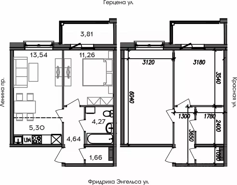 2-к кв. Карелия, Петрозаводск ул. Герцена (44.48 м) - Фото 0