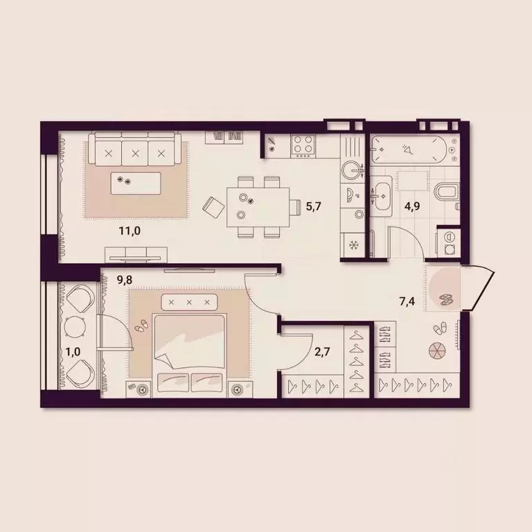 1-к кв. Приморский край, Артем ул. Куйбышева, 11А (42.52 м) - Фото 1