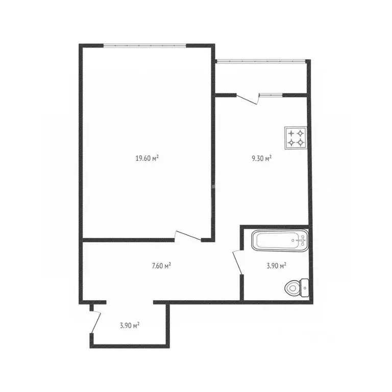 1-к кв. Липецкая область, Липецк ул. Валентина Скороходова, 21 (44.3 ... - Фото 2