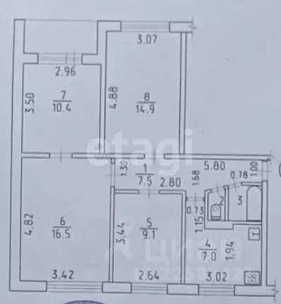 4-к кв. Удмуртия, Ижевск Новостроительная ул., 35 (68.2 м) - Фото 2
