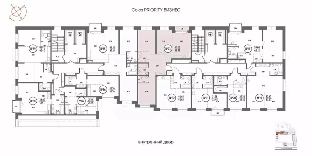 3-к кв. Иркутская область, Иркутск Макс жилой комплекс (88.78 м) - Фото 2