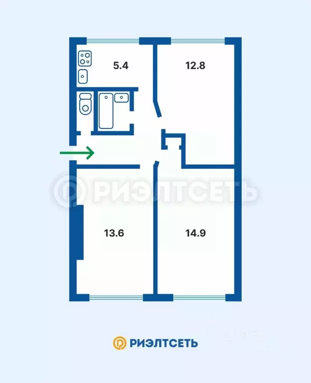 3-к кв. Мурманская область, Мурманск просп. Героев-Североморцев, 81 ... - Фото 1