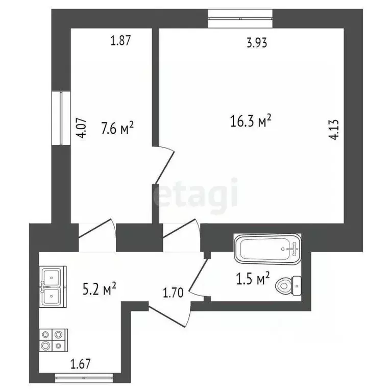 2-к кв. Ростовская область, Ростов-на-Дону Соборный пер., 29 (30.6 м) - Фото 1