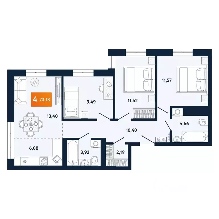 4-к кв. Приморский край, Владивосток Пихтовая ул. (72.95 м) - Фото 1