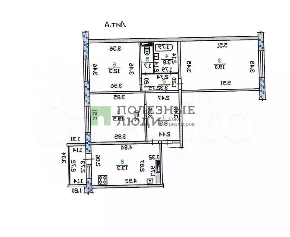 3-к. квартира, 74,6 м, 5/9 эт. - Фото 0