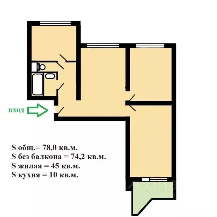 3-к кв. Москва ул. Маршала Федоренко, 16/2к2 (78.0 м) - Фото 0