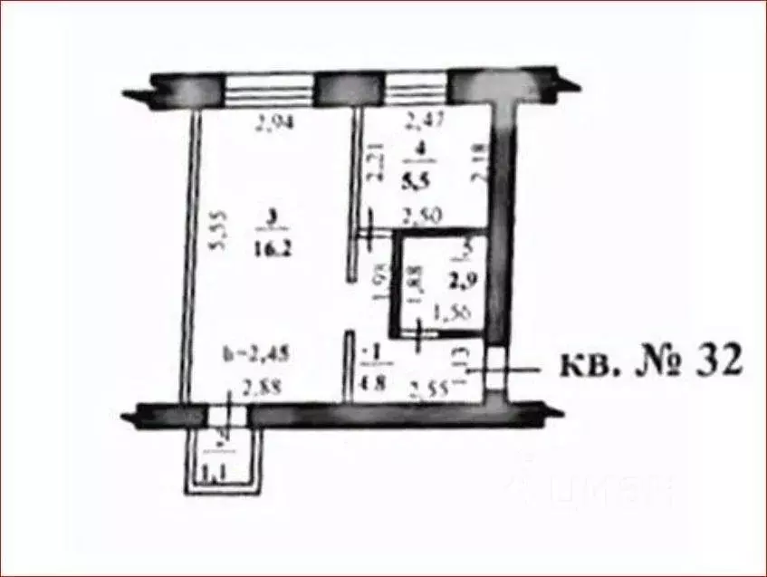 1-к кв. Башкортостан, Стерлитамак Социалистическая ул., 2Б (30.5 м) - Фото 2