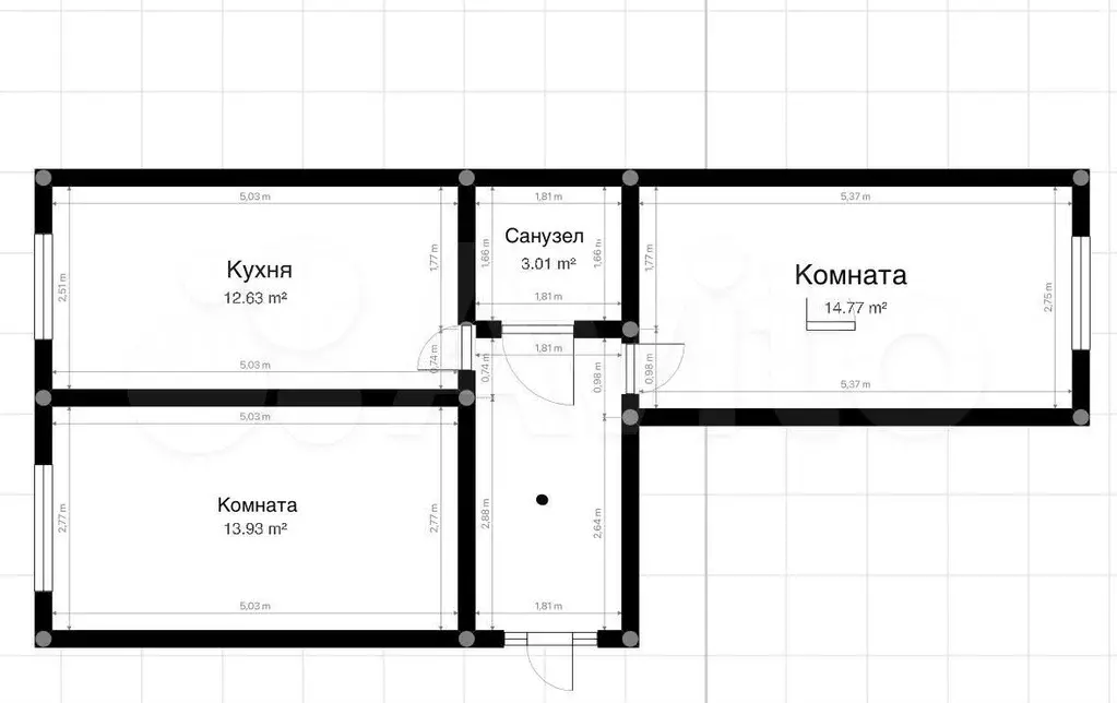 2-к. квартира, 58 м, 4/4 эт. - Фото 0