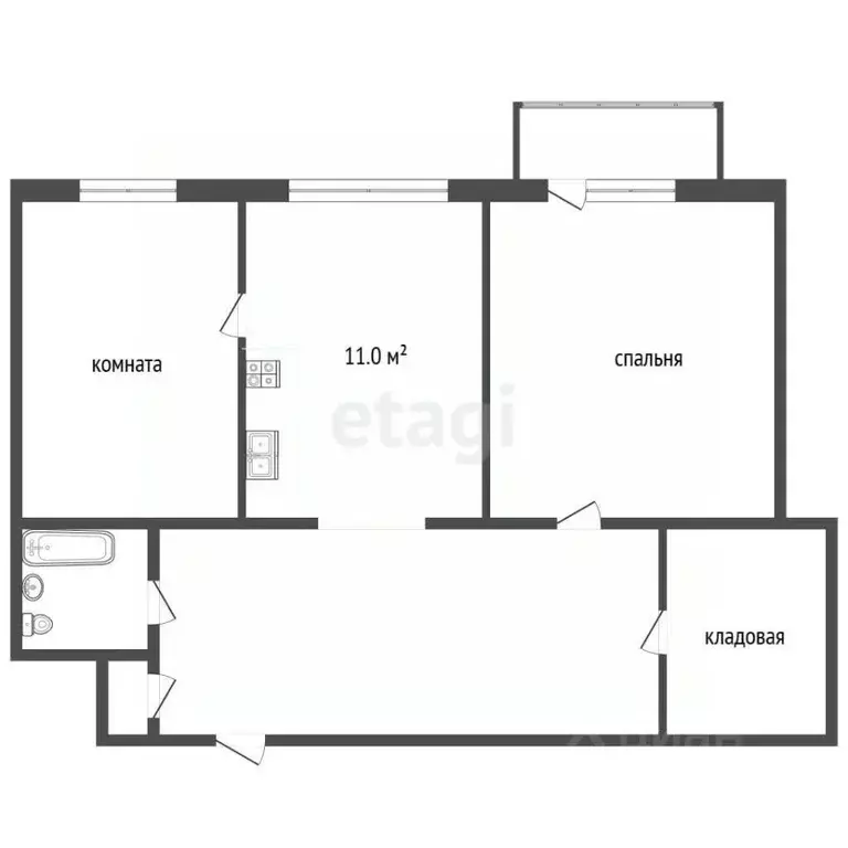 2-к кв. Забайкальский край, Чита Красноярская ул., 12 (58.5 м) - Фото 2