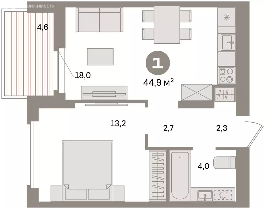 1-комнатная квартира: Екатеринбург, жилой район Сортировочный, ... - Фото 1