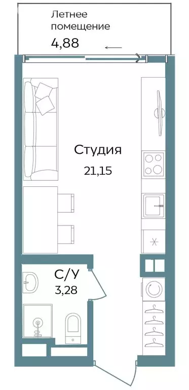 Квартира-студия: Республика Крым, Саки (29.32 м) - Фото 1