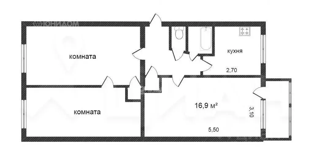 3-к кв. Коми, Сыктывкар городской округ, Краснозатонский пгт ул. ... - Фото 1