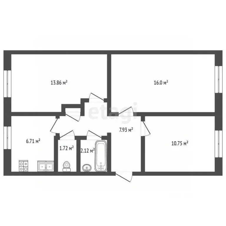3-к кв. Челябинская область, Миасс просп. Макеева, 4 (74.6 м) - Фото 2