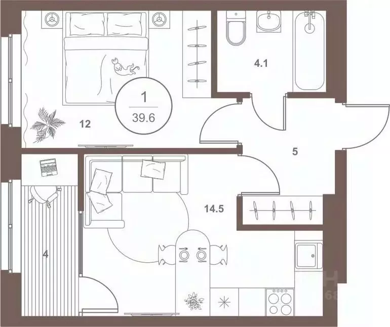 1-к кв. Пензенская область, Пенза Арбеково жилрайон, Дальнее Арбеково ... - Фото 2