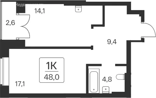 2-комнатная квартира: Новосибирск, ЖК Расцветай на Красном (44.3 м) - Фото 1