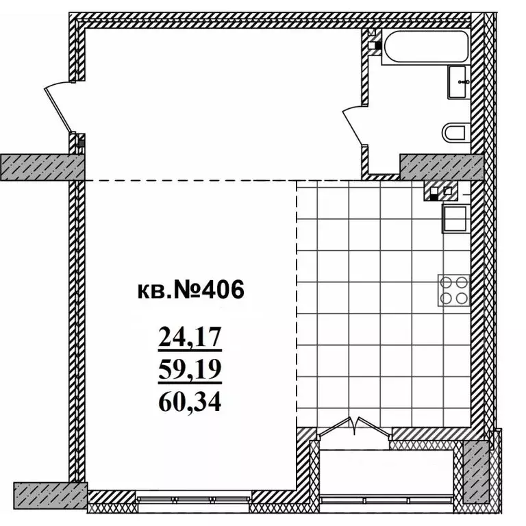 Студия Новосибирская область, Новосибирск Садовая ул., 17 (60.34 м) - Фото 0