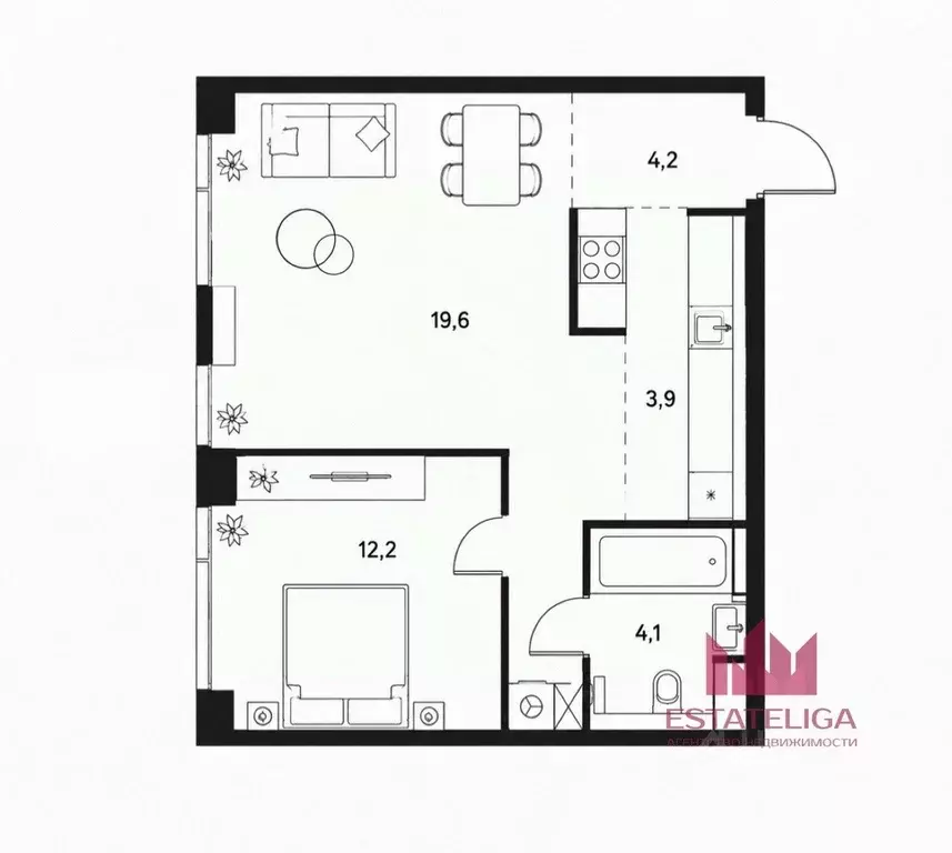 1-к кв. Москва Озерная ул., 1к2/4 (44.0 м) - Фото 2