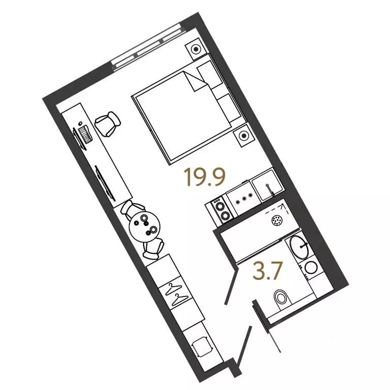 Студия Санкт-Петербург Ташкентская ул., 6к2 (23.6 м) - Фото 0