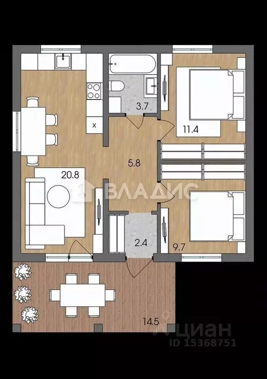 Дом в Калининградская область, Гурьевский муниципальный округ, пос. ... - Фото 2