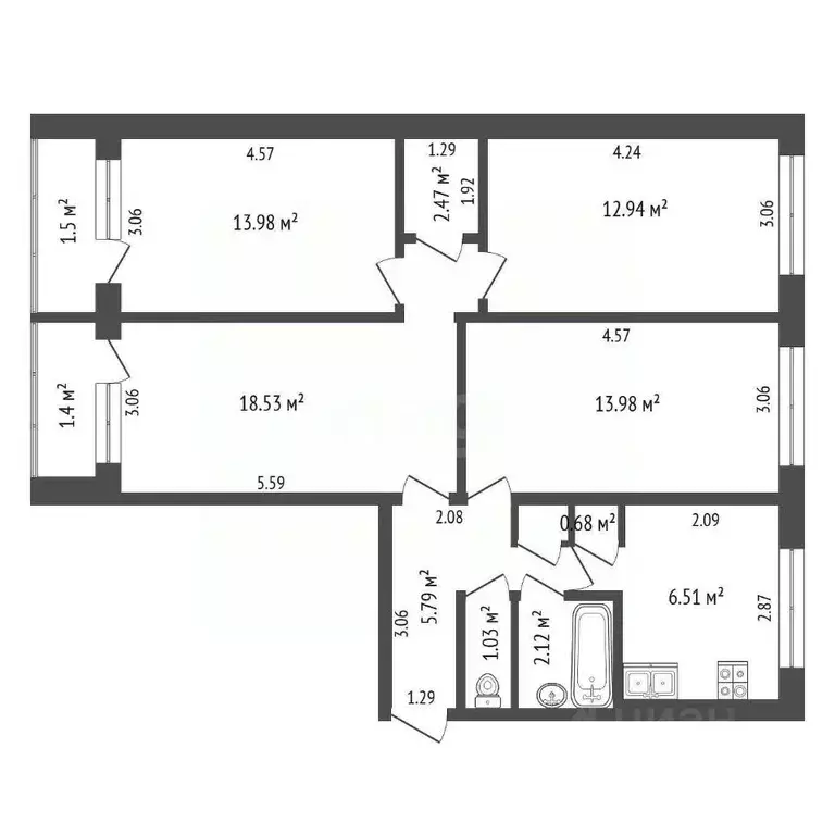 4-к кв. Мордовия, Саранск ул. Веселовского, 49 (78.0 м) - Фото 1