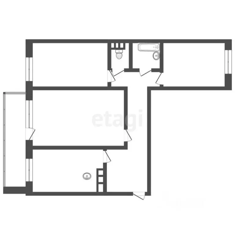 3-к кв. Томская область, Томск Урожайный пер., 29/1 (84.0 м) - Фото 1